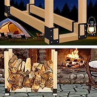 1PC Outdoor Firewood Rack Bracket, Fireplace Log Storage Holder and Wood Storage Rack Accessory, Without Screws.