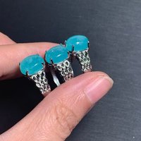 56 Natural Amazonite Ring Adjustable Female Ring Jewelry for Women Gift Wholesale High Quality Vintage Fine