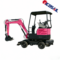 2-ton wheeled mini excavator, customized and sold from a Chinese factory, 2.5-ton mini excavator