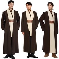 Star Wars Obi Wan Kenobi Jedi Robe Costume Men Hooded Tunic Full Outfit Adult Cosplay Uniform for Halloween Carnival Party