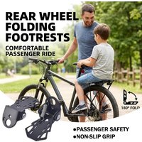 1Pair Foldable Rear Foot Peg Anti-slip Safety Passenger Foot Support Bicycle Backseat Durable MTB Replacement Accessories