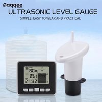 Ultraschall Wireless Wasser Tank Flüssigkeit Level Meter Mit Temperatur Sensor Level Monitor Zeit Display Niedrigen Batterie Anzeige Alarm