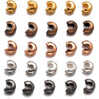 100pcs Half Round Open Crimp Beads Covers Knot Covers End Tips Cap For DIY Bracelet Earring Necklace Jewelry Making Supplies