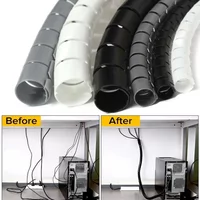 2M/1M Flexible Spiral Cable Wire Protector Cable Organizer Computer TV Cord Protective Tube Organizer Management Tools