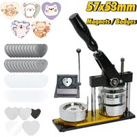 Heart Magnets Maker Machine Set 57x53mm Photo Magnet Press Machine with Cutter and Badge Consumables for DIY Crafts Making Tool