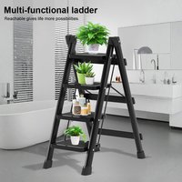 2/3/4 Step Folding Anti-Slip Step Stool with Wide Pedal Collapsible Folding Step Stool Ladder Stool for Household Garage Storage