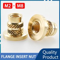 Inserts d'écrous filetés en laiton M2 M2.5 M3 M4 M5 M6 M8 pour imprimante 3D, écrous à bride en T, écrous filetés moletés, écrous à insertion thermofusibles