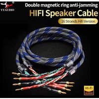 One Pair 2 Banana Plugs - 4 Banana Plugs Speaker Cable Hifi Audio Cable High End Audio Amplifier Copper Jack Ofc Speaker Cable
