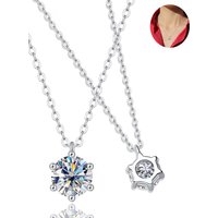 Real D Color 2 Carat Moissanite Pendant Necklace GRA Certificate for Women Wedding Bridal 100% S925 Sterling Silver Fine Jewelry