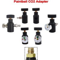 HPA Universal Co2 Air Filling Adaptor On/Off ASA Adapter W/Gauge of Maker Coil Remote Hose,G1/2-14 Inlet Threads