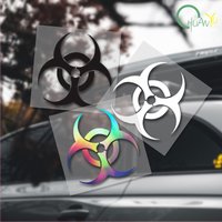 Cool Biohazard Warning Motocross Stickers Danger Sign Decals Bicycle Racing Fuel Tank Body Off-road Motorcycle Helmet Decoration