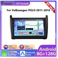 Podofo 2DIN Android Car Radio for VW POLO 5 sedan 2008 2009 2010 2011 2012 2013 2014 2015 2016 CarPlay Android Auto GPS 4G WIFI FM RDS DSP BT SWC HD IPS Touch Screen Plug&Play Multimedia Player