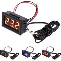 1pcs Digital Thermometer Wi/ 1m Probe DC5V-12V LED Thermometer For Car Temperature Monitor Panel Meter Measuring Range -50-110°c