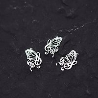3pcs Music Note & Flying Butterfly Charms Stainless Steel Pendant For DIY Necklace Earrings Jewelry Making Accessory