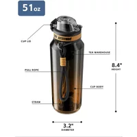 AliExpress nRMEi Nrmei Large Sport Plastic Water Bottle with Straw Travel Fitness Cold Hot Water Cup for Cycling Summer Student