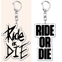 Simple Ride or Die Letters Keychains Student Keyring for Accessories Bag Bicycle Decorative Key Chain Jewelry Fans Friends Gift