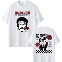 Bruno Mars The Romantic Tour 2026 Print T-shirt Men Women Fashion T-shirts Short-sleeved pure Cotton Casual Vintage T Shirts