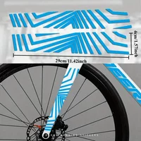 2PCS SET Geometric Blue Vinyl Stickers Waterproof Decals For Bicycle Frame Customization Visual Enhancement Bike Decor