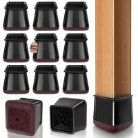 8/16/24PCS Black Silicone Chair Leg Floor Protectors with Wrapped Felt Chair Leg Caps Furniture Leg Feet Protection Cover
