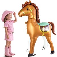 Large Inflatable Horse Balloon White Brown Standing Horse shaped Foil Balloon Horse Theme Birthday Baby Shower Party Decorations