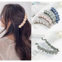 New Frosted Banana Ponytail Hair Clips Small Flowers Ponytail Holder Back Head Banana Clip Headwear Girls Women Hair Accessories