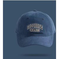 Korean-style Fashionable Embroidered Letter Baseball Cap with Frayed Edges. Made of Washed and Distressed Fabric. Soft Cotton