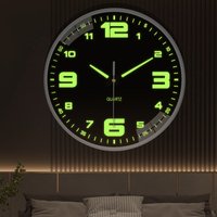 8 Inch Luminous Large Number Wall Clock, Silent Non Ticking Glow In The Dark Quartz Wall Watch for Bedroom Living Room Decor