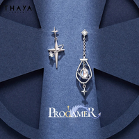 Thaya S925 Streling Silver Women Earrings Asymmetrical Fashion Earrings For Women 2024 Trending Engagement Party Fine Jewelry
