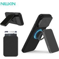 Magnetic Card Holder Wallet Case With 360 Rotating Ring for iPhone MagSafe Back Cover Stand 3 Cards Slot Magnetism High Capacity