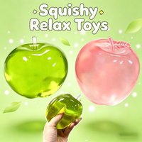 High-Value Apple Maltose Squishy Toy, Green & Pink Dual Color, Transparent Slow Rebound Fidget Stress Relief Toy