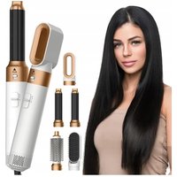 Szybka wysyłka. Profesjonalny zestaw do stylizacji włosów 5 w 1. Narzędzia do stylizacji w domu: lokówka, grzebień z funkcją suszenia, prostownica. Wielofunkcyjny zestaw do salonu fryzjerskiego.