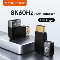 CABLETIME 8K 2.1 HDMI Adapter Left Angle Male to Female Converter UHD2.1 8K 60HZ 48Gbps for HDTV Laptop PS4.5