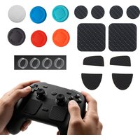 18-in-1 Protective Set For Steam Controller 2 with 4pcs Silicone Joystick Thumbstick Grips Caps with 10pcs Protective Stickers