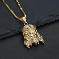 Catholic Vintage Jesus Head Pendant Necklaces For Men Women Fashion Stainless Steel Religious Amulet Jewelry Gifts Dropshipping