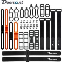 16-32Pcs Straps Assorted Bungee Gel Bands Multi Stretch Lengths Hook Loop Ties for Headlight Tail Lamp Speaker GPS Camera Torch