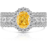 Light Luxury 925 Sterling Silver Ice Flower Cut Pigeon Egg High Carbon Diamond Lace Ring Elegant Atmospheric Jewelry