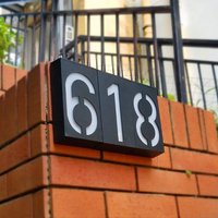 1Pcs Solar Lighted House Numbers for Outside, Garden Yard Building Address Numbers Sign Plate Solar Powered