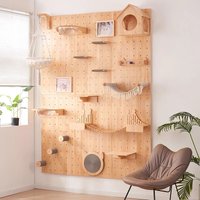 Modern Cat Climbing Frame & Nest Integrated Punch-Free Household Small Space Hole Board Wall Scratching Board Hammock Carton