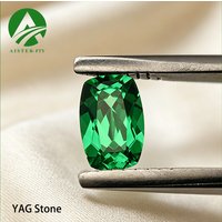 Emerald Green Yttrium Aluminium Garnet Loose Gemstones Lab Diamonds L-Cushion Cut YAG Stones for Jewelry Making