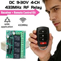 Universal Wireless Remote Control Switch DC 12V 4CH relay Receiver Module With 4 channel RF Remote 433 Mhz Transmitter DIY