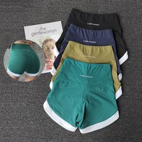 Women's High Waist Gym Shorts Color Block Sports Shorts Summer Hip Lifting Quick Dry Yoga Breathable Casual Fitness Shorts