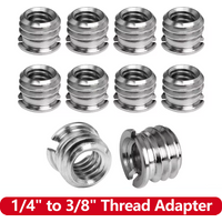 Stainless Steel Tripod Thread Adapter 1/4''-20 Female to 3/8''-16 Male Standard Screw Converter for DSLR Camera Monopod Stand