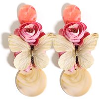 Statement Bohemian Rose Butterfly Earrings For Women Girl Trendy Luxury Vintage Fairy Wedding Party Jewelry Accessoies