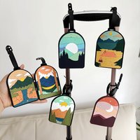 1/3/6pcs landscape luggage tags, station travel luggage check-in, anti loss tags, personal belongings identification tags, airpo