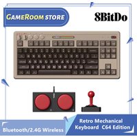 8BitDo Retro Mechanical Keyboard C64 Edition,Bluetooth, 2.4G Wireless, and Wired 3 Modes Connect,for PC Windows 10 and Android