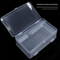 Transparent Double Layer Plastic Storage Box With Large Capacity Dual Opening Design Perfect For Storing Nail Art Tools Craft