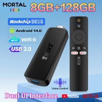 NEW TVR3+ Android TV Stick RK3518 Quad Core ROM 128GB RAM 8GB WIFI 6 BT5.4 YouTube Dual UI Interface Streaming Media TV Stick