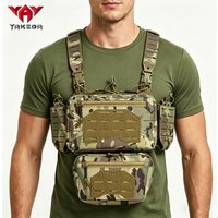 YAKEDA Camo Molle Chest Rig Fight Chassis Placard Hook Loop Airsoft Magazine Pouch Tactical Plate Carrier Vest Equipment