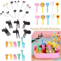 Creative Cartoon Animal Manor Children Bento Decorative Stick Cute Fruit Toothpicks Mini Dessert Fruit Fork Party Decorations