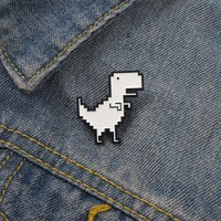 Interesting Abstract White Dinosaur Enamel Pins Dinosaur Kingdom Animal Metal Brooches Clothes Lapel Badge Funny Jewelry Gifts